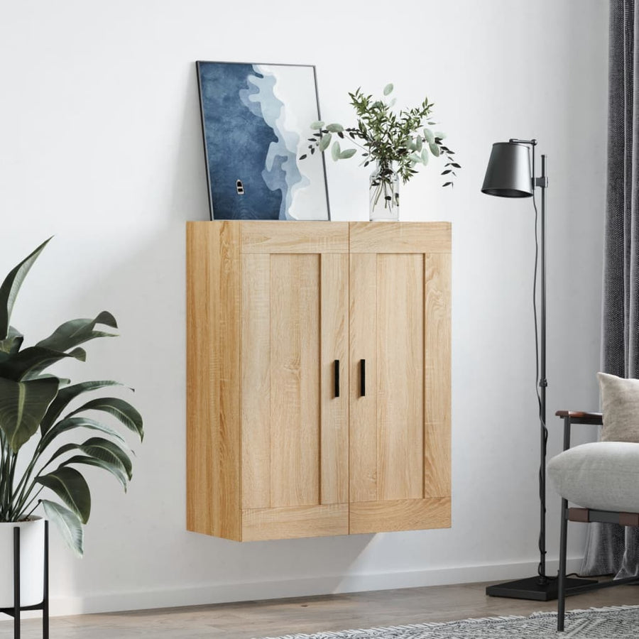 Wandkast 69,5X34X90 Cm Bewerkt Hout Sonoma Eikenkleurig