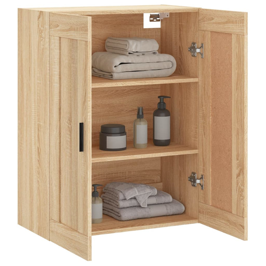 Wandkast 69,5X34X90 Cm Bewerkt Hout Sonoma Eikenkleurig