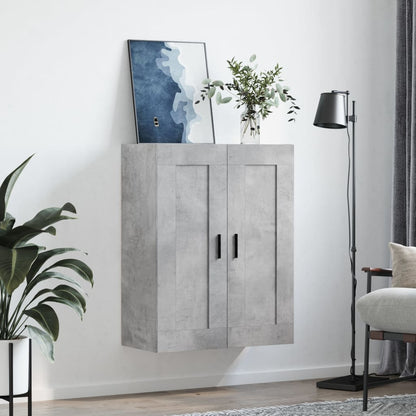 Wandkast 69,5X34X90 Cm Bewerkt Hout Betongrijs