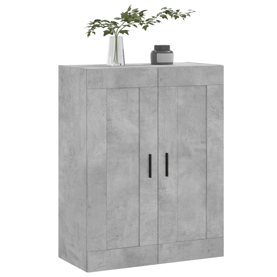 Wandkast 69,5X34X90 Cm Bewerkt Hout Betongrijs