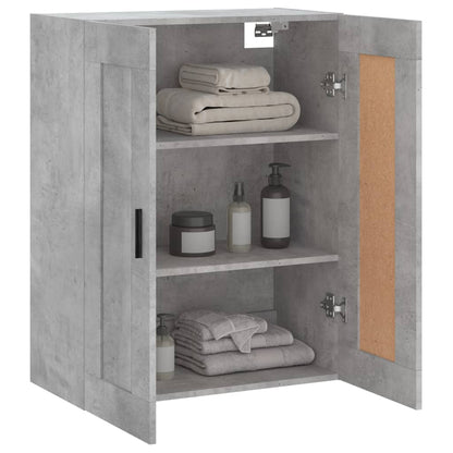 Wandkast 69,5X34X90 Cm Bewerkt Hout Betongrijs