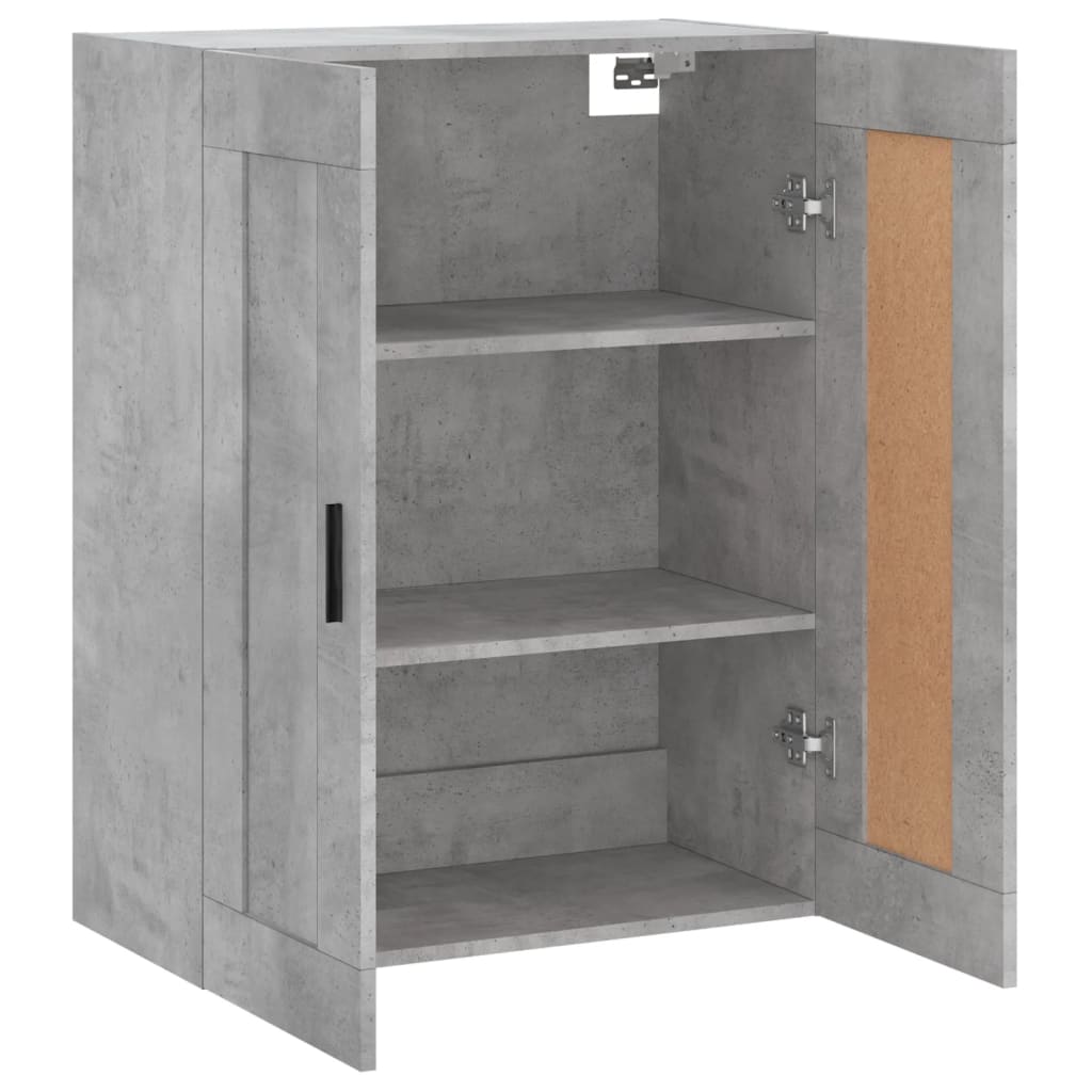 Wandkast 69,5X34X90 Cm Bewerkt Hout Betongrijs