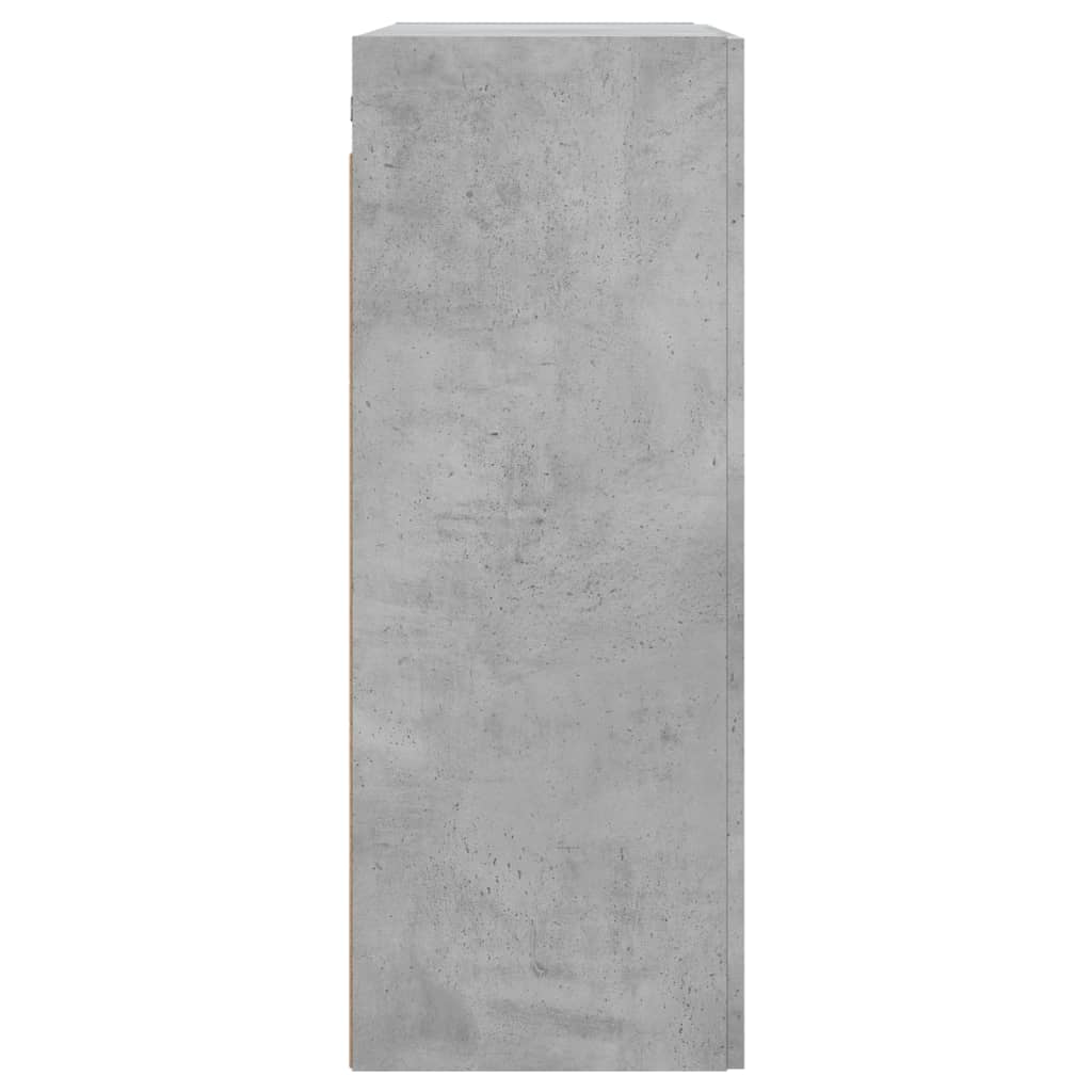 Wandkast 69,5X34X90 Cm Bewerkt Hout Betongrijs