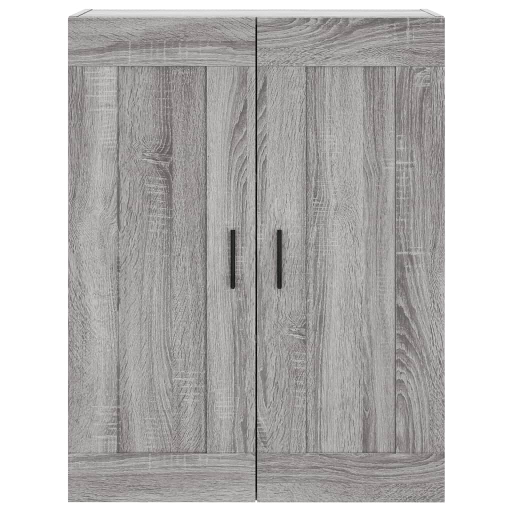 Wandkast 69,5X34X90 Cm Bewerkt Hout Eikenkleurig Grijs sonoma