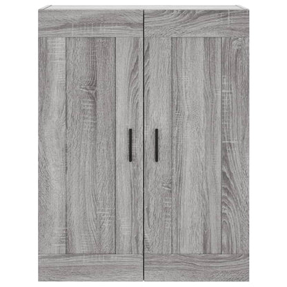 Wandkast 69,5X34X90 Cm Bewerkt Hout Eikenkleurig Grijs sonoma