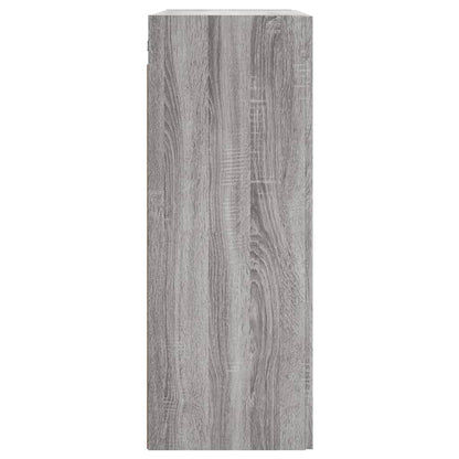 Wandkast 69,5X34X90 Cm Bewerkt Hout Eikenkleurig Grijs sonoma