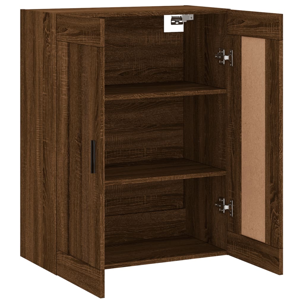 Wandkast 69,5X34X90 Cm Bewerkt Hout Bruin Eikenkleur