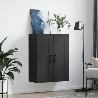 Wandkast 69,5X34X90 Cm Bewerkt Hout Zwart