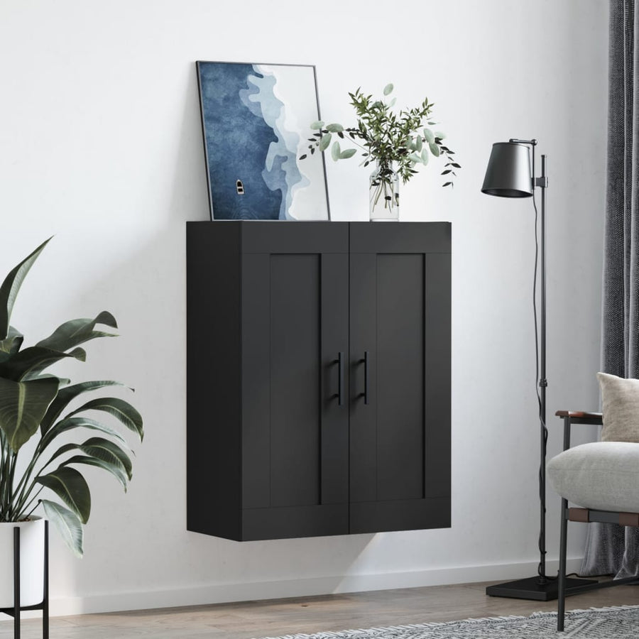 Wandkast 69,5X34X90 Cm Bewerkt Hout Zwart