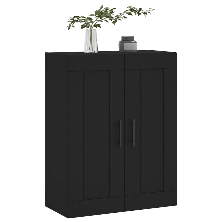 Wandkast 69,5X34X90 Cm Bewerkt Hout Zwart