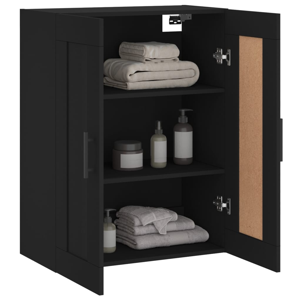 Wandkast 69,5X34X90 Cm Bewerkt Hout Zwart