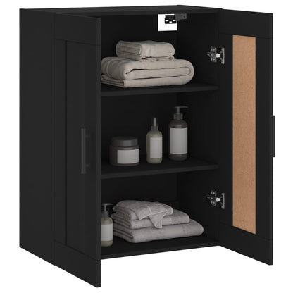Wandkast 69,5X34X90 Cm Bewerkt Hout Zwart