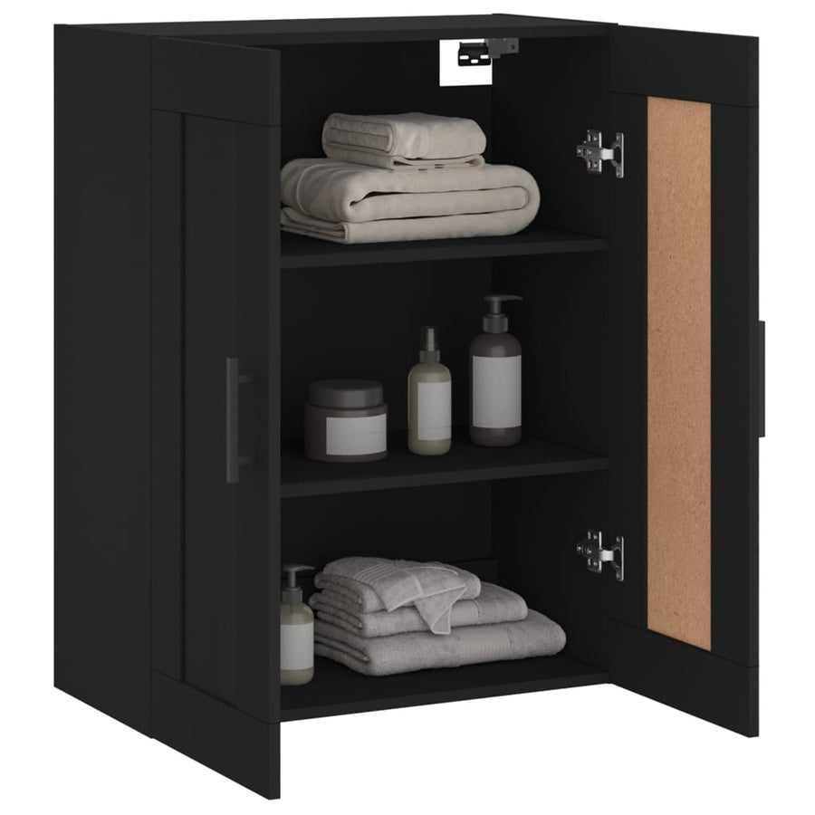 Wandkast 69,5X34X90 Cm Bewerkt Hout Zwart