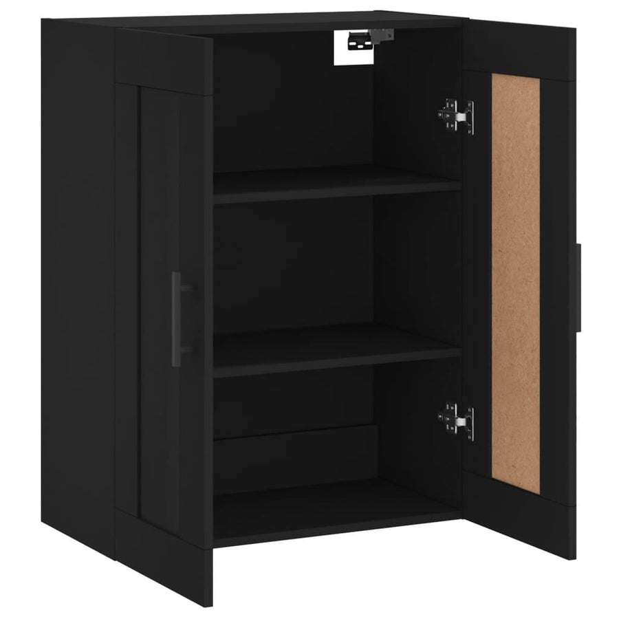 Wandkast 69,5X34X90 Cm Bewerkt Hout Zwart