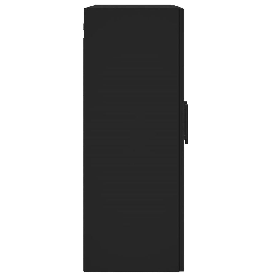 Wandkast 69,5X34X90 Cm Bewerkt Hout Zwart