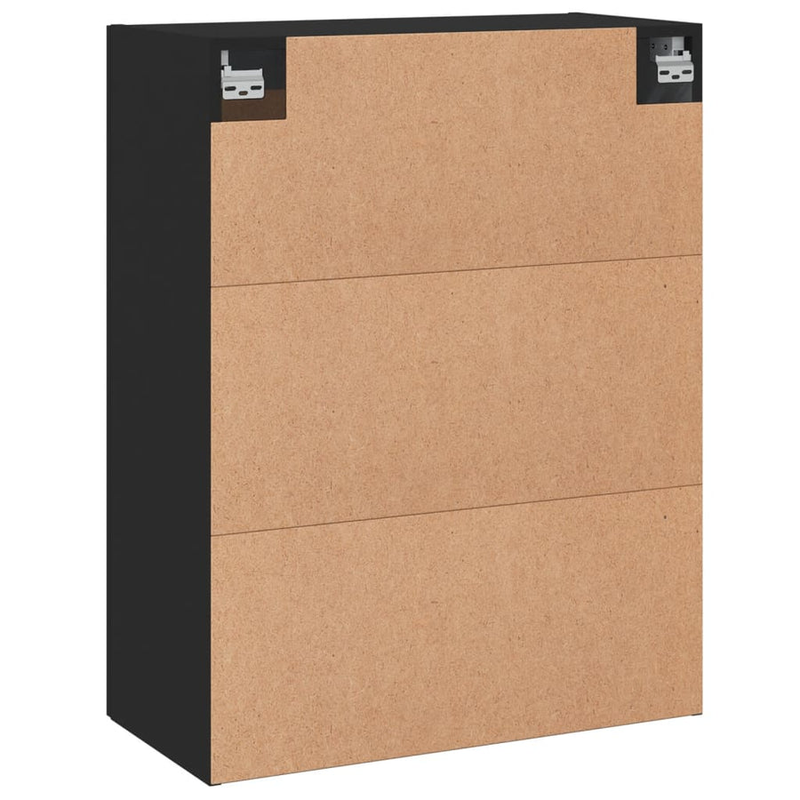 Wandkast 69,5X34X90 Cm Bewerkt Hout Zwart
