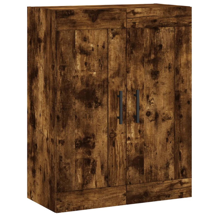 Wandkast 69,5X34X90 Cm Bewerkt Hout Gerookt Eikenkleurig