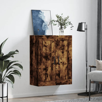 Wandkast 69,5X34X90 Cm Bewerkt Hout Gerookt Eikenkleurig