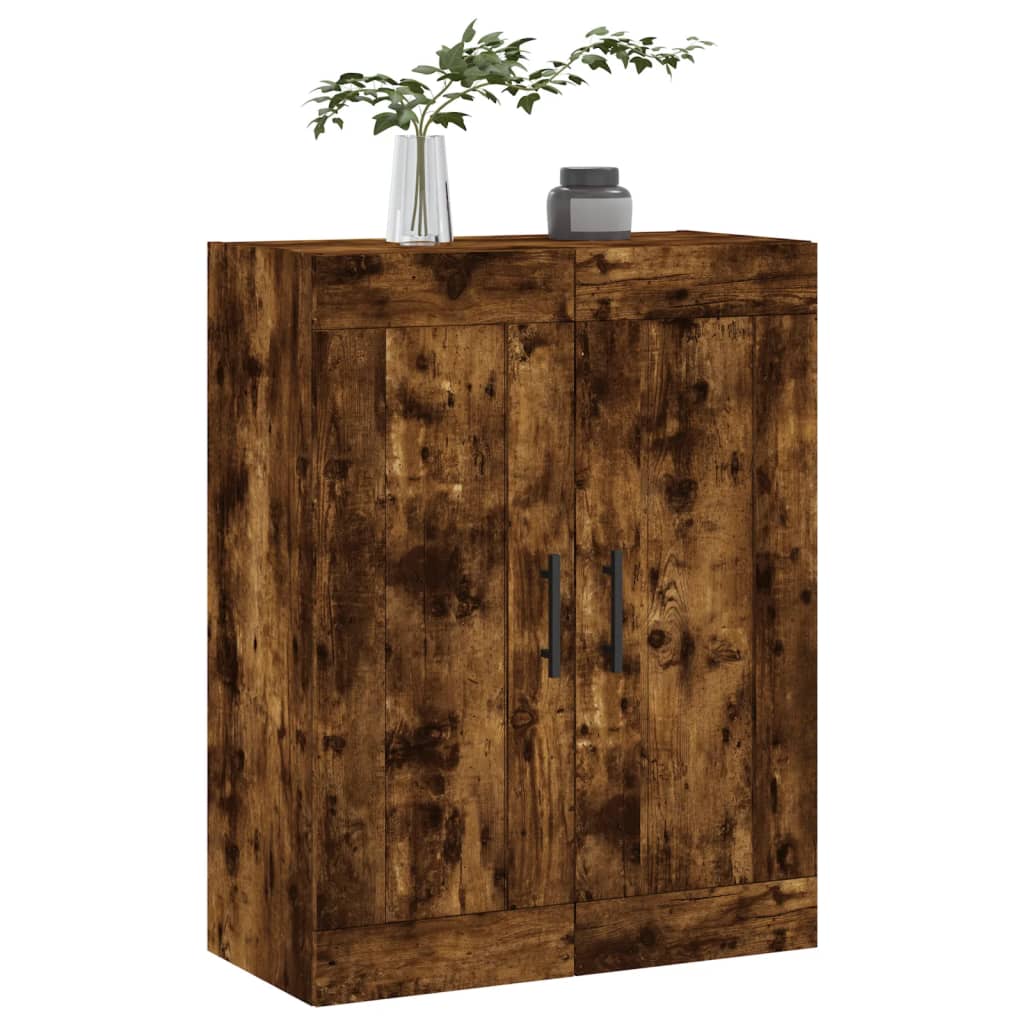 Wandkast 69,5X34X90 Cm Bewerkt Hout Gerookt Eikenkleurig