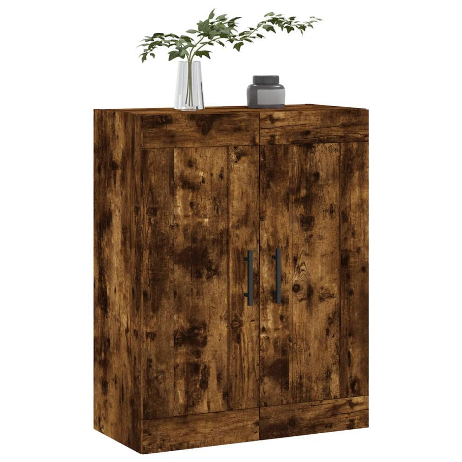 Wandkast 69,5X34X90 Cm Bewerkt Hout Gerookt Eikenkleurig
