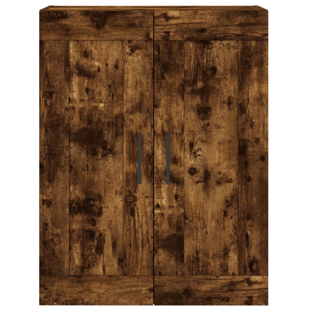 Wandkast 69,5X34X90 Cm Bewerkt Hout Gerookt Eikenkleurig