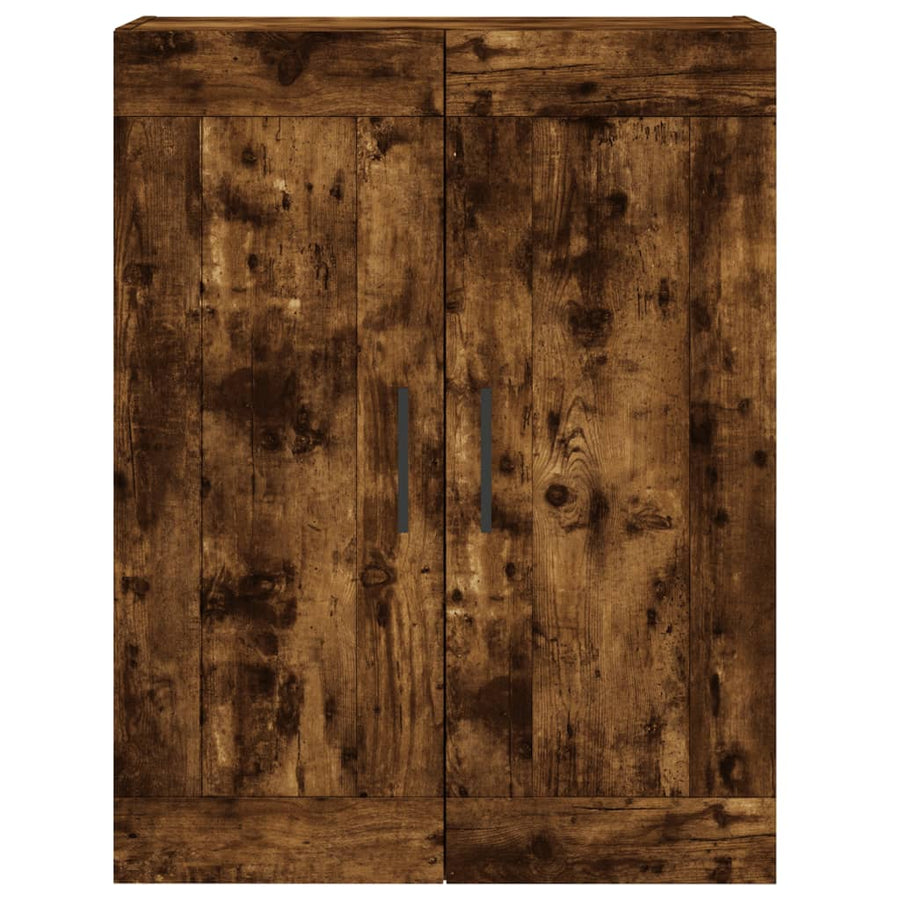 Wandkast 69,5X34X90 Cm Bewerkt Hout Gerookt Eikenkleurig