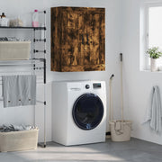 Wandkast 69,5x34x90 cm bewerkt hout gerookt eiken