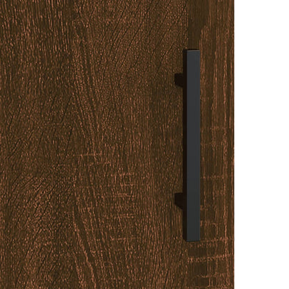 Wandkast 69,5X34X90 Cm Bewerkt Hout Bruin Eikenkleur