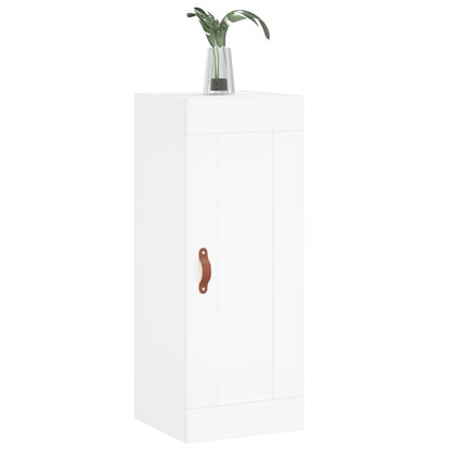 Wandkast 34,5X34X90 Cm Bewerkt Hout Wit