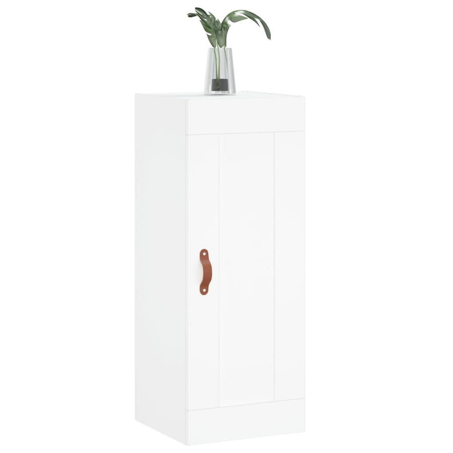 Wandkast 34,5X34X90 Cm Bewerkt Hout Wit
