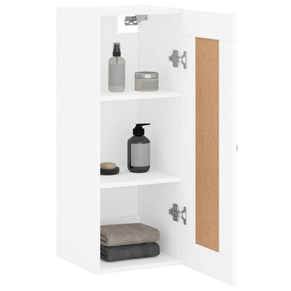 Wandkast 34,5X34X90 Cm Bewerkt Hout Wit