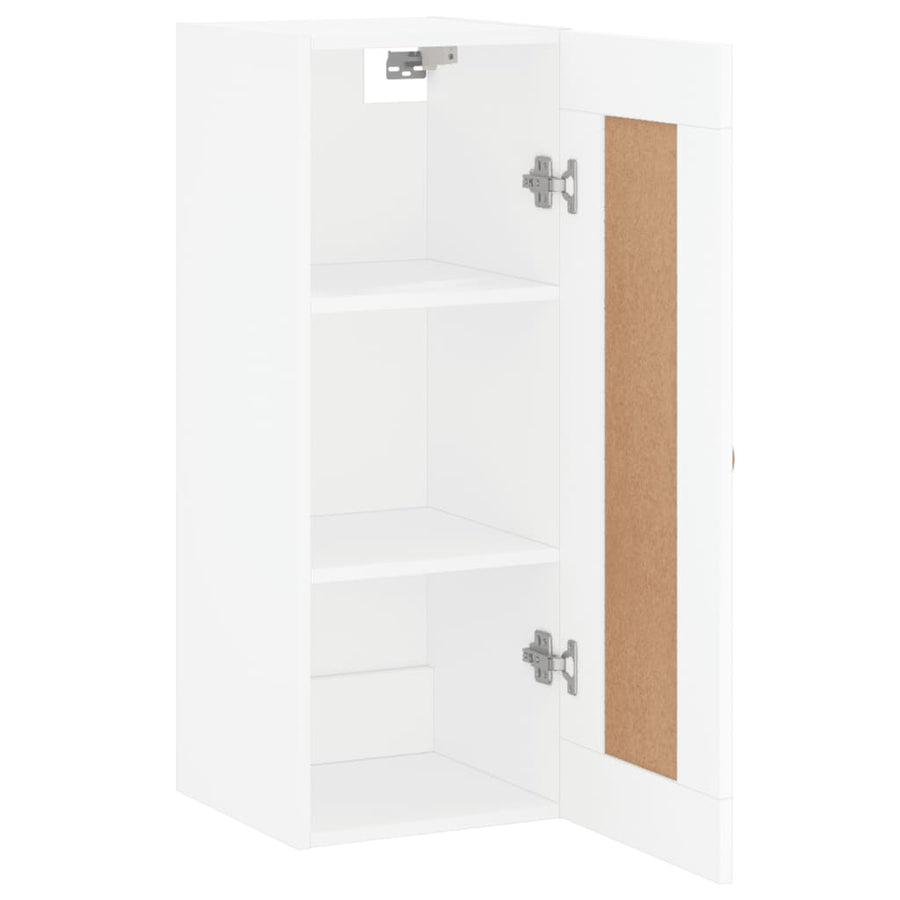 Wandkast 34,5X34X90 Cm Bewerkt Hout Wit