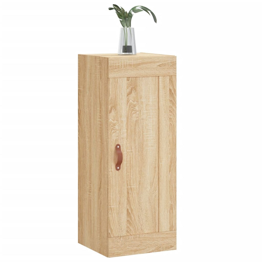 Wandkast 34,5X34X90 Cm Bewerkt Hout Kleurig Sonoma eiken