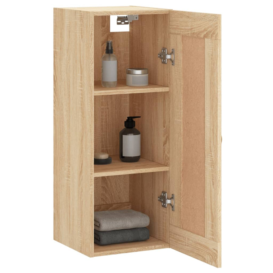 Wandkast 34,5X34X90 Cm Bewerkt Hout Kleurig Sonoma eiken