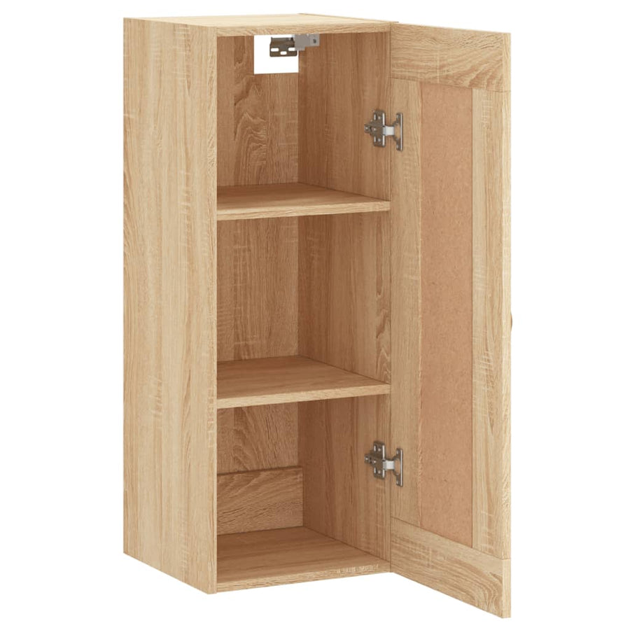 Wandkast 34,5X34X90 Cm Bewerkt Hout Kleurig Sonoma eiken