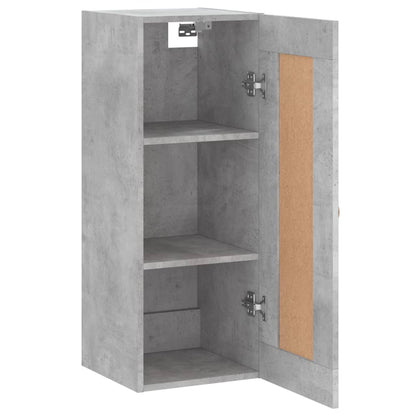 Wandkast 34,5X34X90 Cm Bewerkt Hout Betongrijs