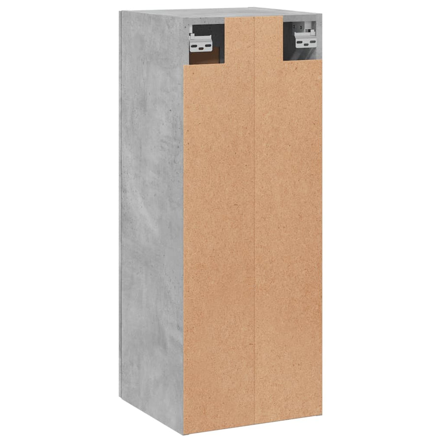 Wandkast 34,5X34X90 Cm Bewerkt Hout Betongrijs