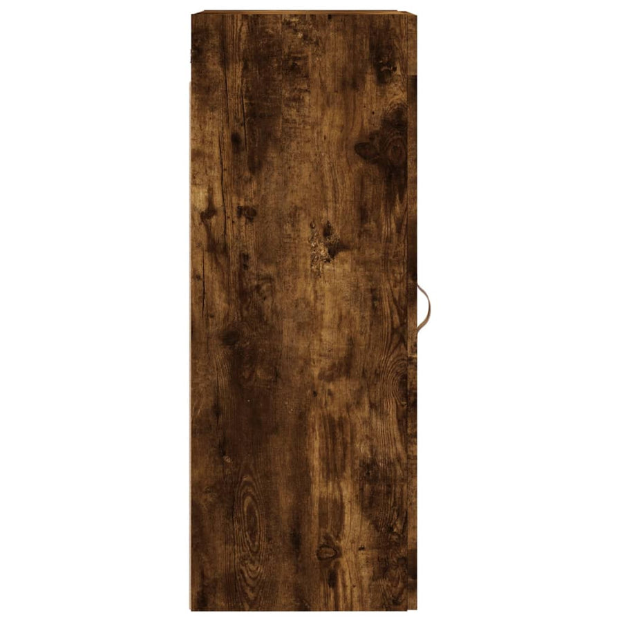 Wandkast 34,5X34X90 Cm Bewerkt Hout Kleurig Gerookt eiken