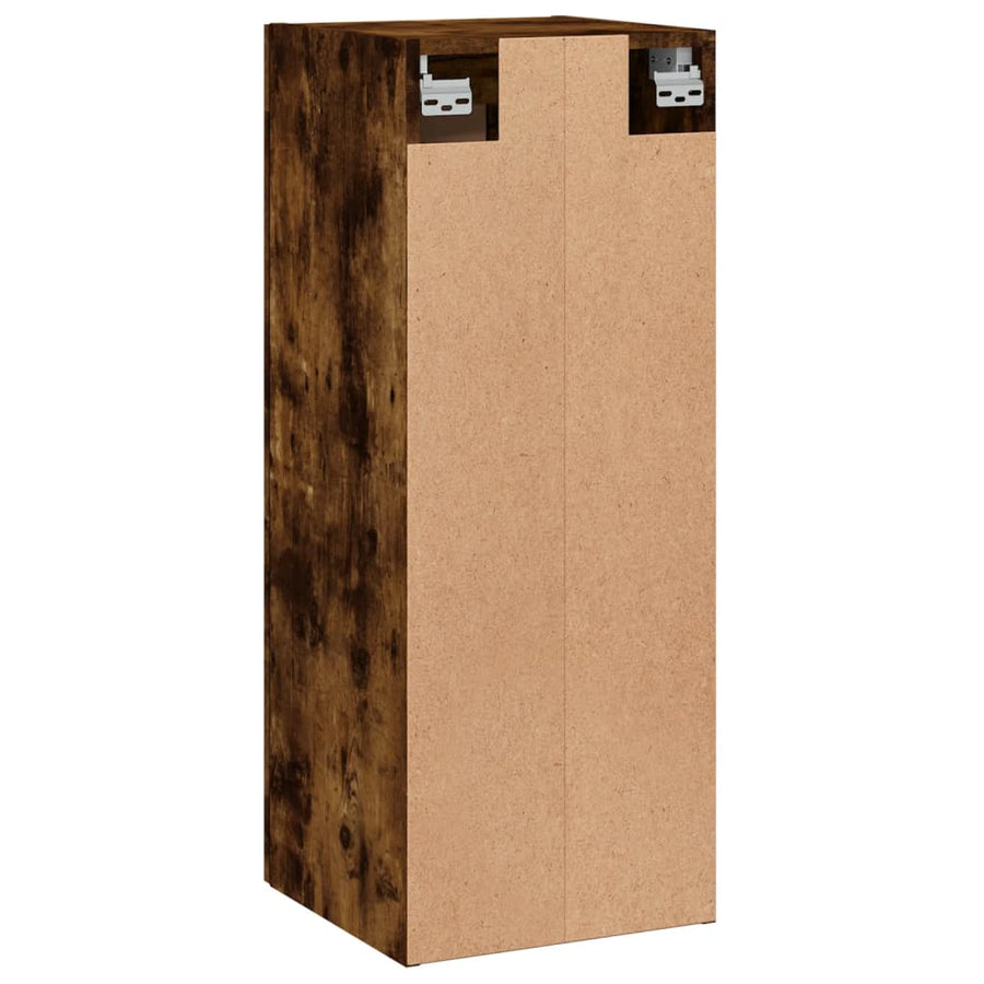 Wandkast 34,5X34X90 Cm Bewerkt Hout Kleurig Gerookt eiken