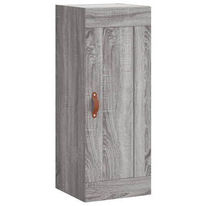 Wandkast 34,5X34X90 Cm Bewerkt Hout Grijs Sonoma Eikenkleurig