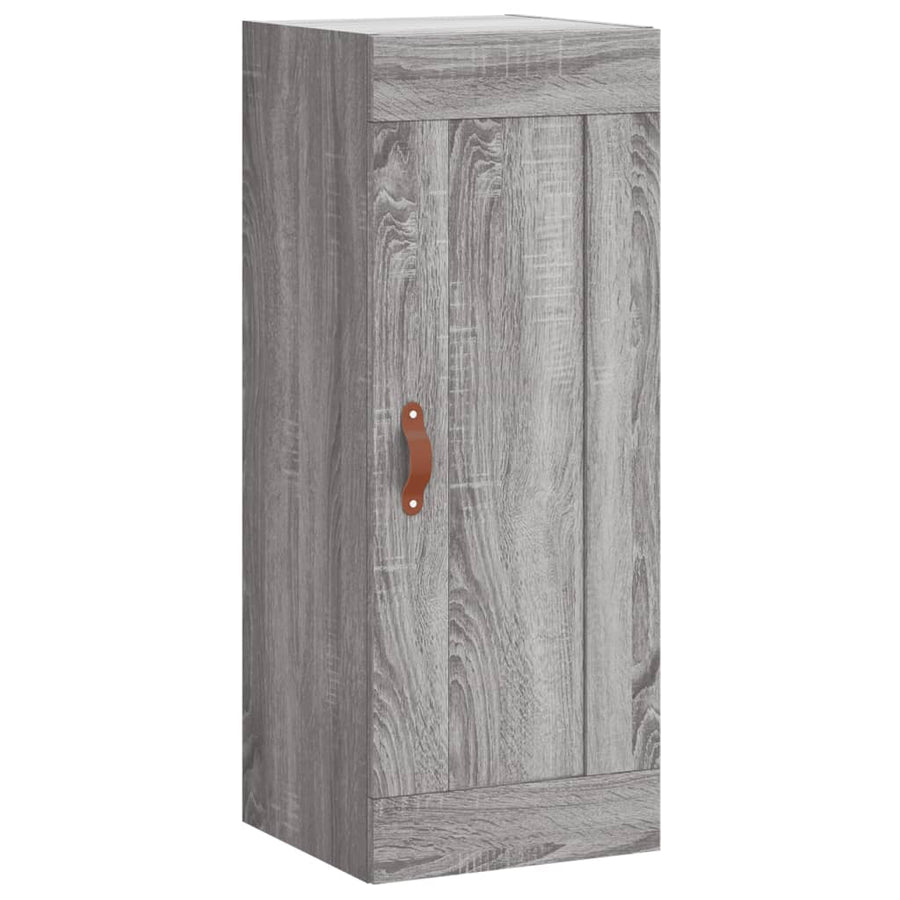 Wandkast 34,5X34X90 Cm Bewerkt Hout Grijs Sonoma Eikenkleurig