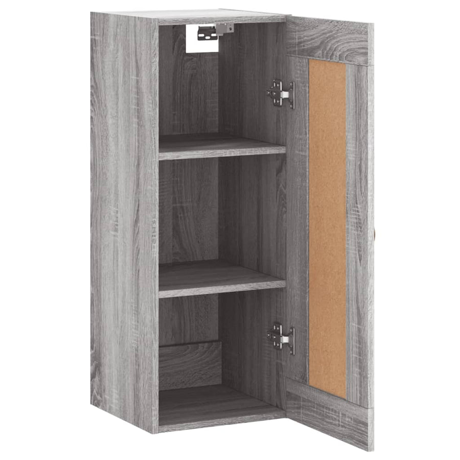 Wandkast 34,5X34X90 Cm Bewerkt Hout Grijs Sonoma Eikenkleurig