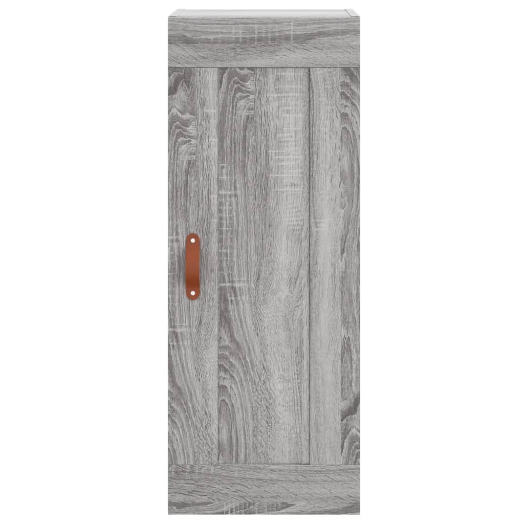 Wandkast 34,5X34X90 Cm Bewerkt Hout Grijs Sonoma Eikenkleurig