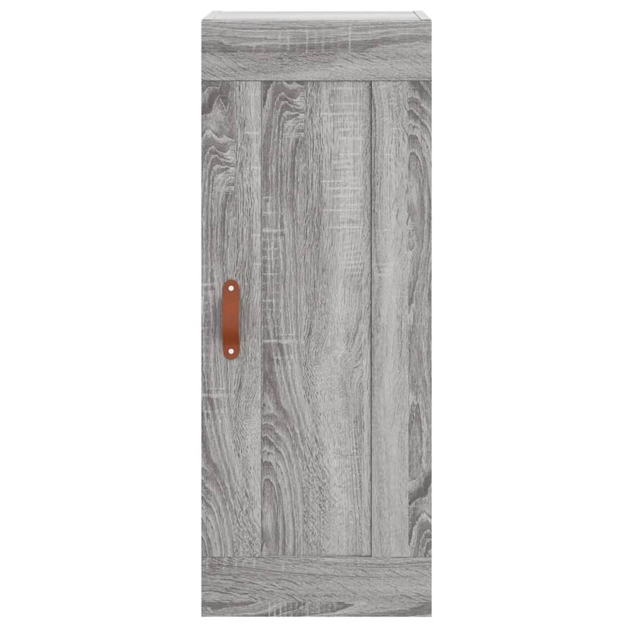 Wandkast 34,5X34X90 Cm Bewerkt Hout Grijs Sonoma Eikenkleurig