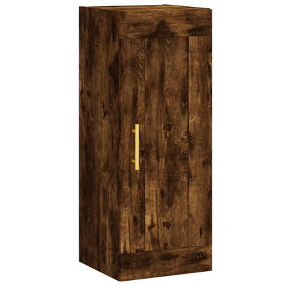 Wandkast 34,5X34X90 Cm Bewerkt Hout Gerookt Eikenkleurig