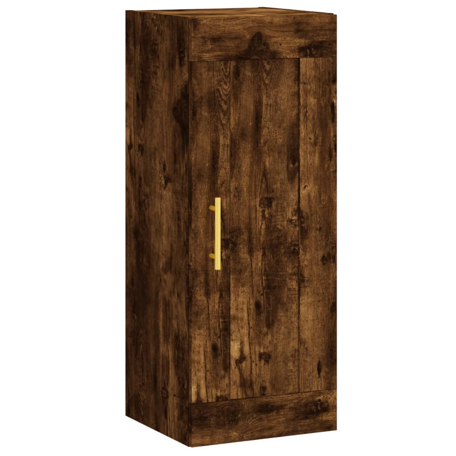 Wandkast 34,5X34X90 Cm Bewerkt Hout Gerookt Eikenkleurig