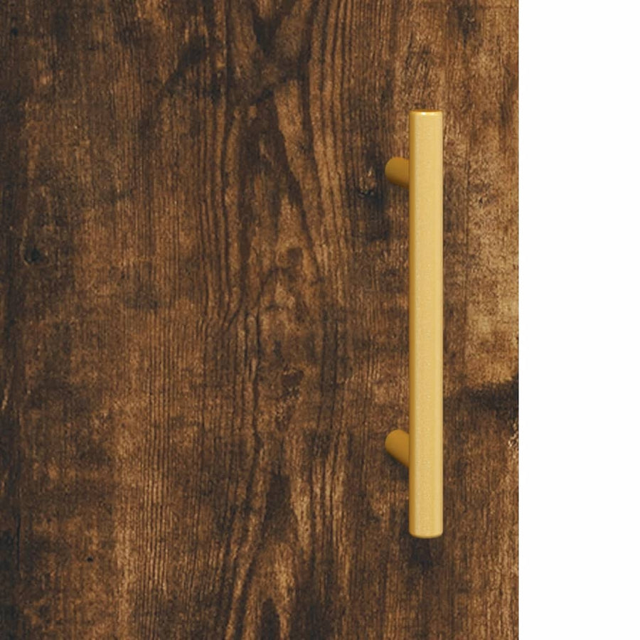 Wandkast 34,5X34X90 Cm Bewerkt Hout Gerookt Eikenkleurig