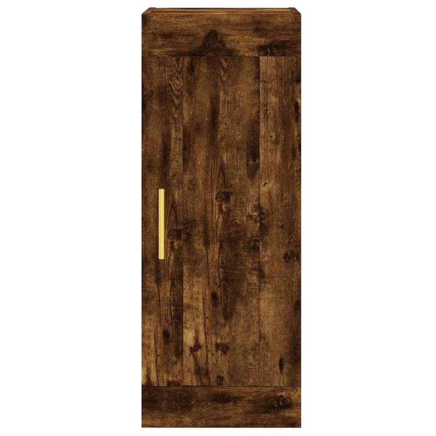 Wandkast 34,5X34X90 Cm Bewerkt Hout Gerookt Eikenkleurig
