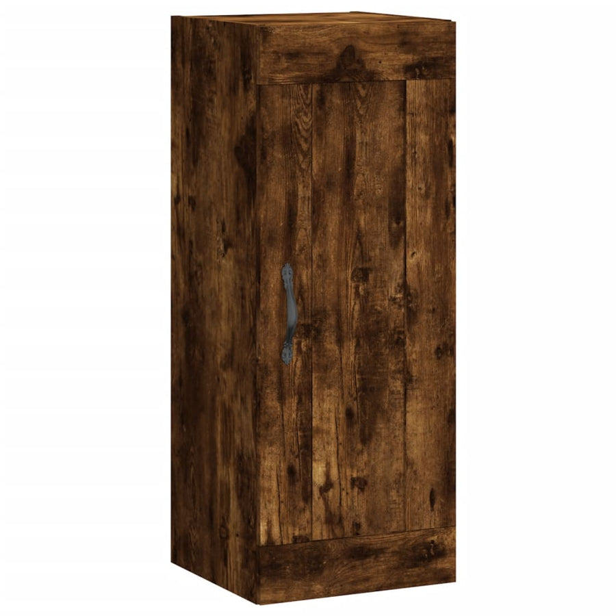 Wandkast 34,5X34X90 Cm Bewerkt Hout Gerookt Eikenkleurig