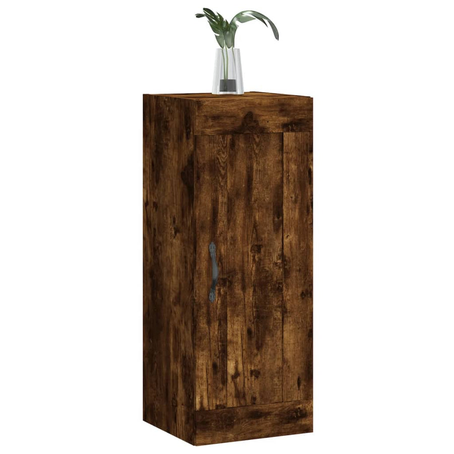 Wandkast 34,5X34X90 Cm Bewerkt Hout Gerookt Eikenkleurig
